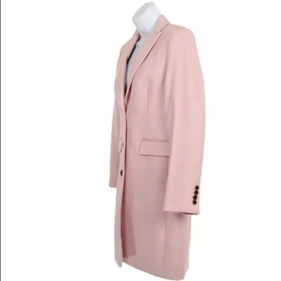J Crew Petite Parke Ladies Topcoat Coat Pink Wool - Picture 2 of 5